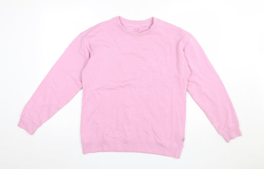 FatFace Womens Pink Cotton Crew Neck Pullover Sweatshirt Size 10