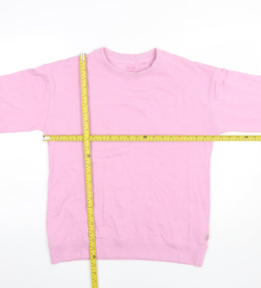 FatFace Womens Pink Cotton Crew Neck Pullover Sweatshirt Size 10