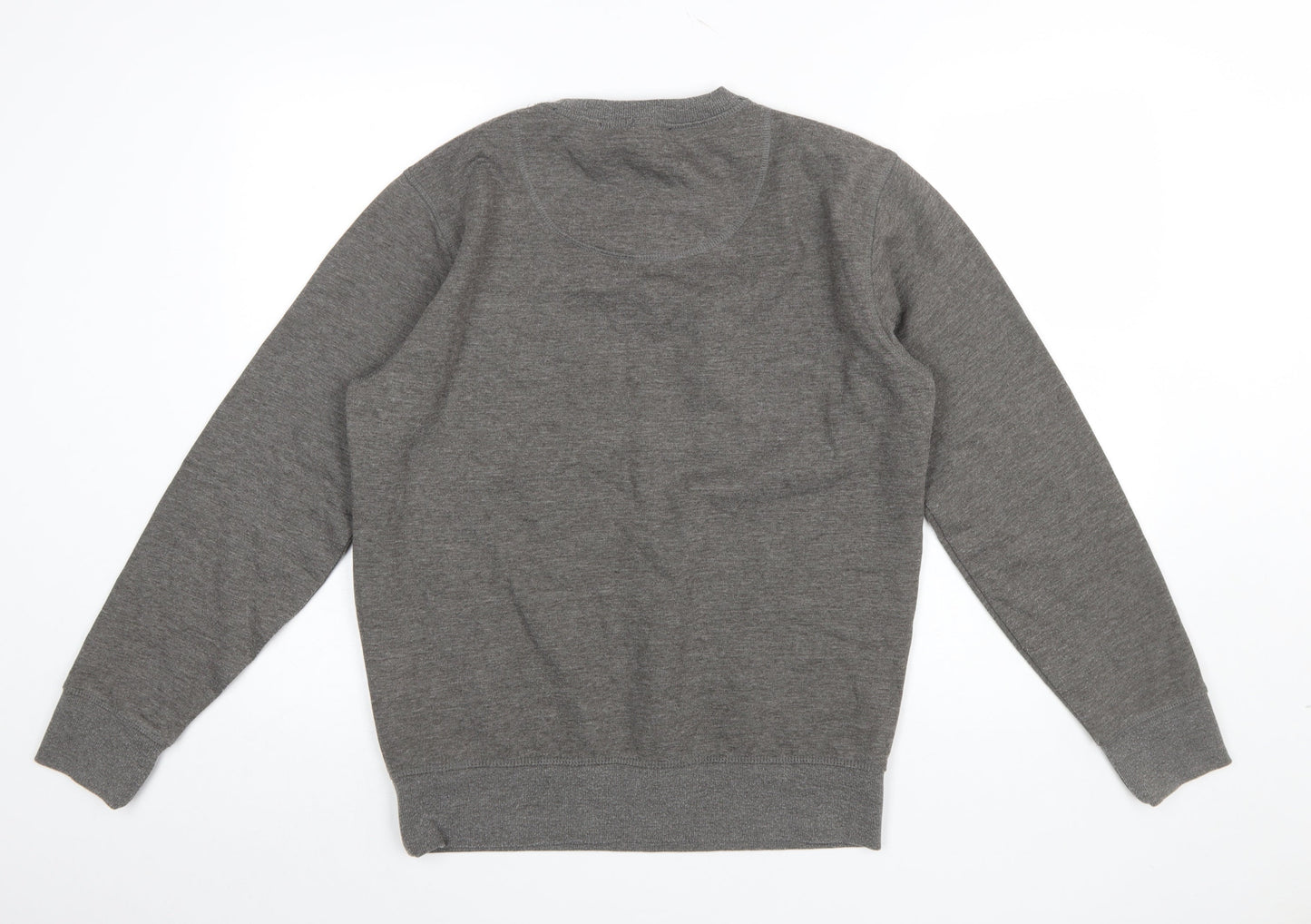 Jack & Jones Men's Grey Logo Sweatshirt Regular Fit Pullover M