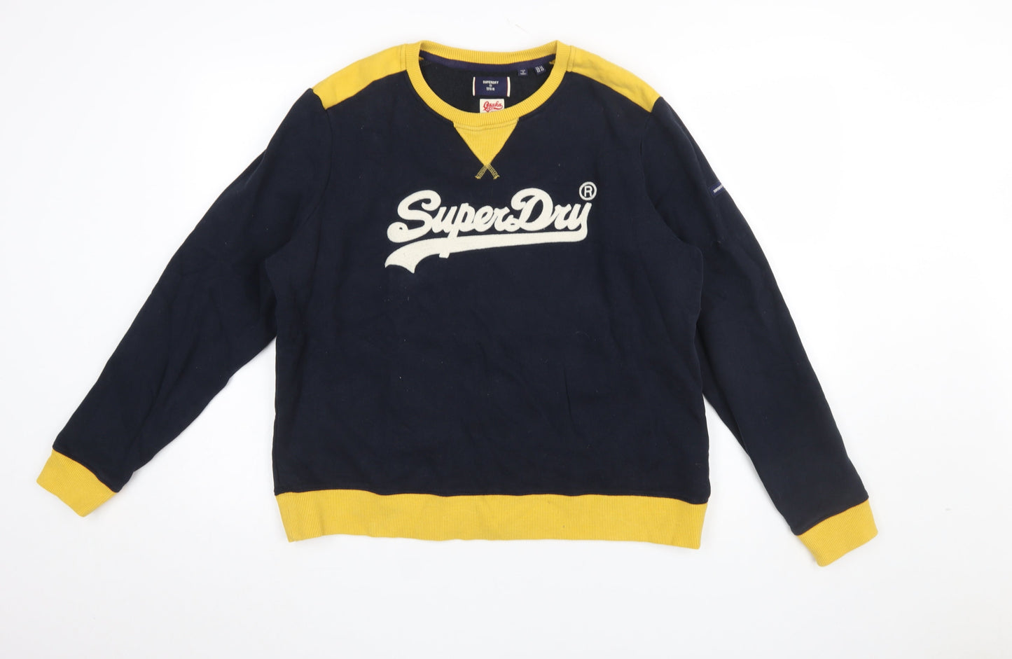 Superdry Womens Blue Logo Pullover Sweatshirt Size 14