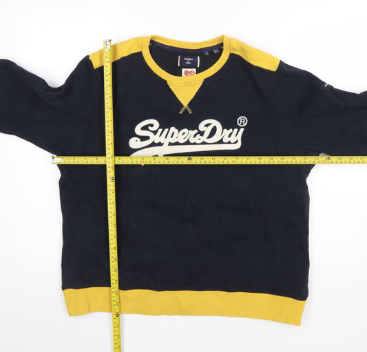 Superdry Womens Blue Logo Pullover Sweatshirt Size 14