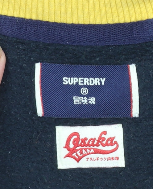 Superdry Womens Blue Logo Pullover Sweatshirt Size 14