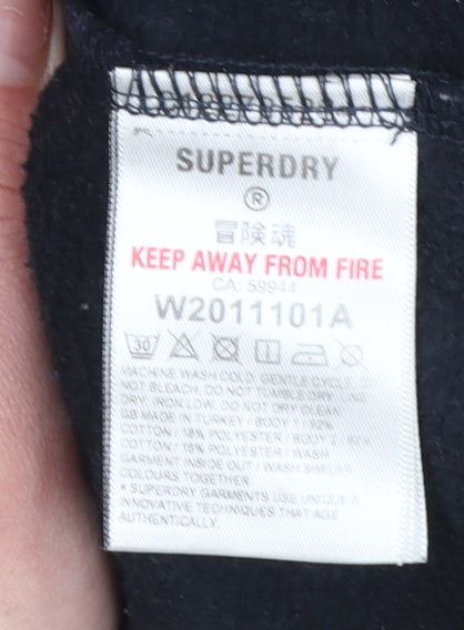 Superdry Womens Blue Logo Pullover Sweatshirt Size 14