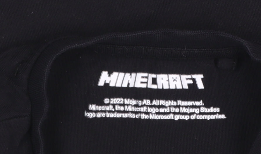 Minecraft Boys Black Creeper Graphic Short Sleeve Cotton T-Shirt 6-7 Years