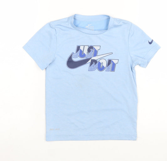 Nike Boys Blue Dri-Fit 'Just Do It' Short Sleeve Sports T-Shirt 5-6 Years