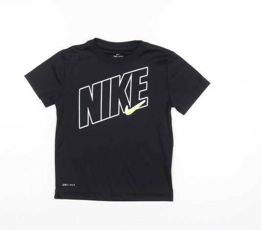 Nike Boys Black Dri-FIT Short Sleeve Sports T-Shirt 5-6 Years
