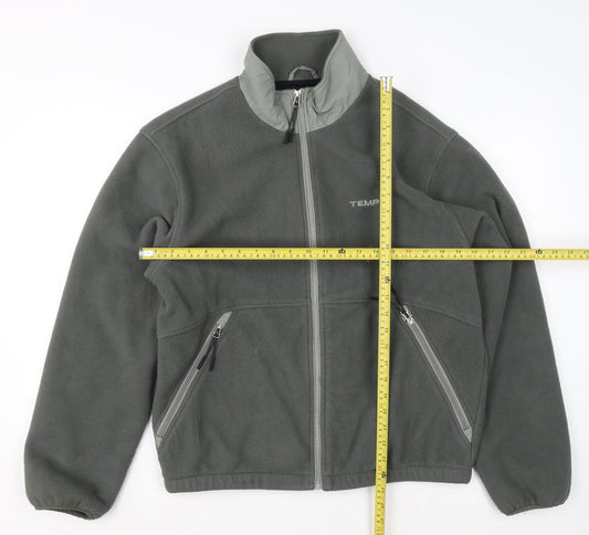 TEMP Men's Grey Fleece Full Zip Jacket Size M Outdoor Casual