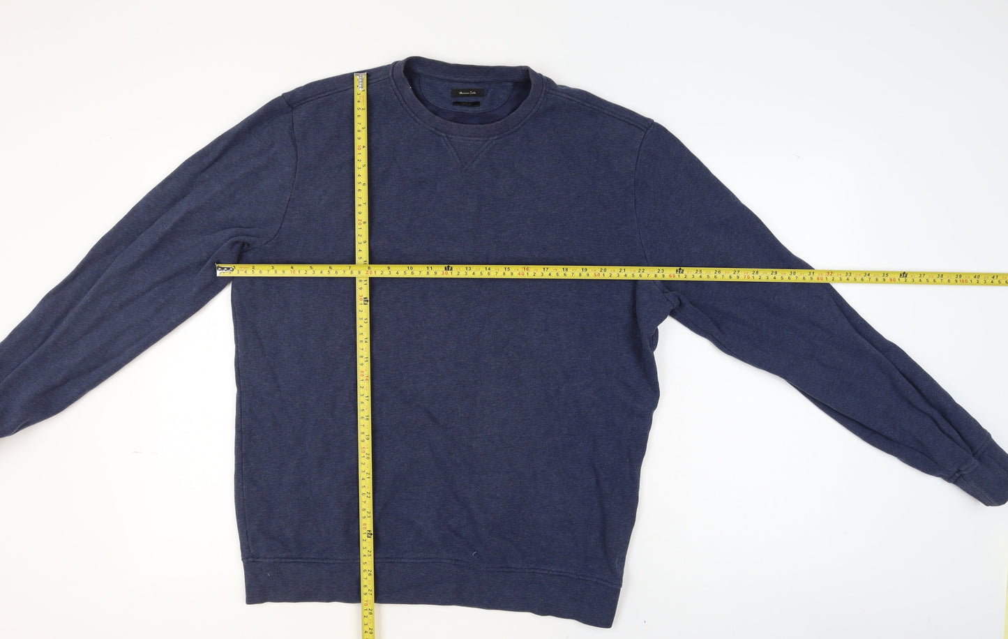 Massimo Dutti Men's Blue Casual Fit Long Sleeve Crew Neck Sweatshirt Size L