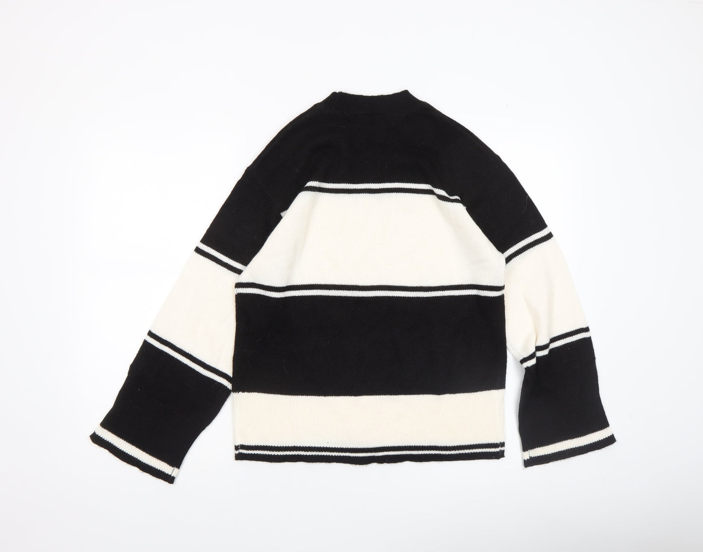 H&M Divided Women's Black White Striped Knit Jumper XS