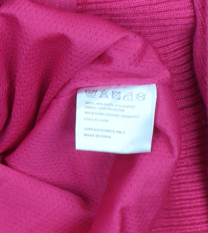 Palm Grove Women's Pink Wool Blend V-Neck Jumper Size 14