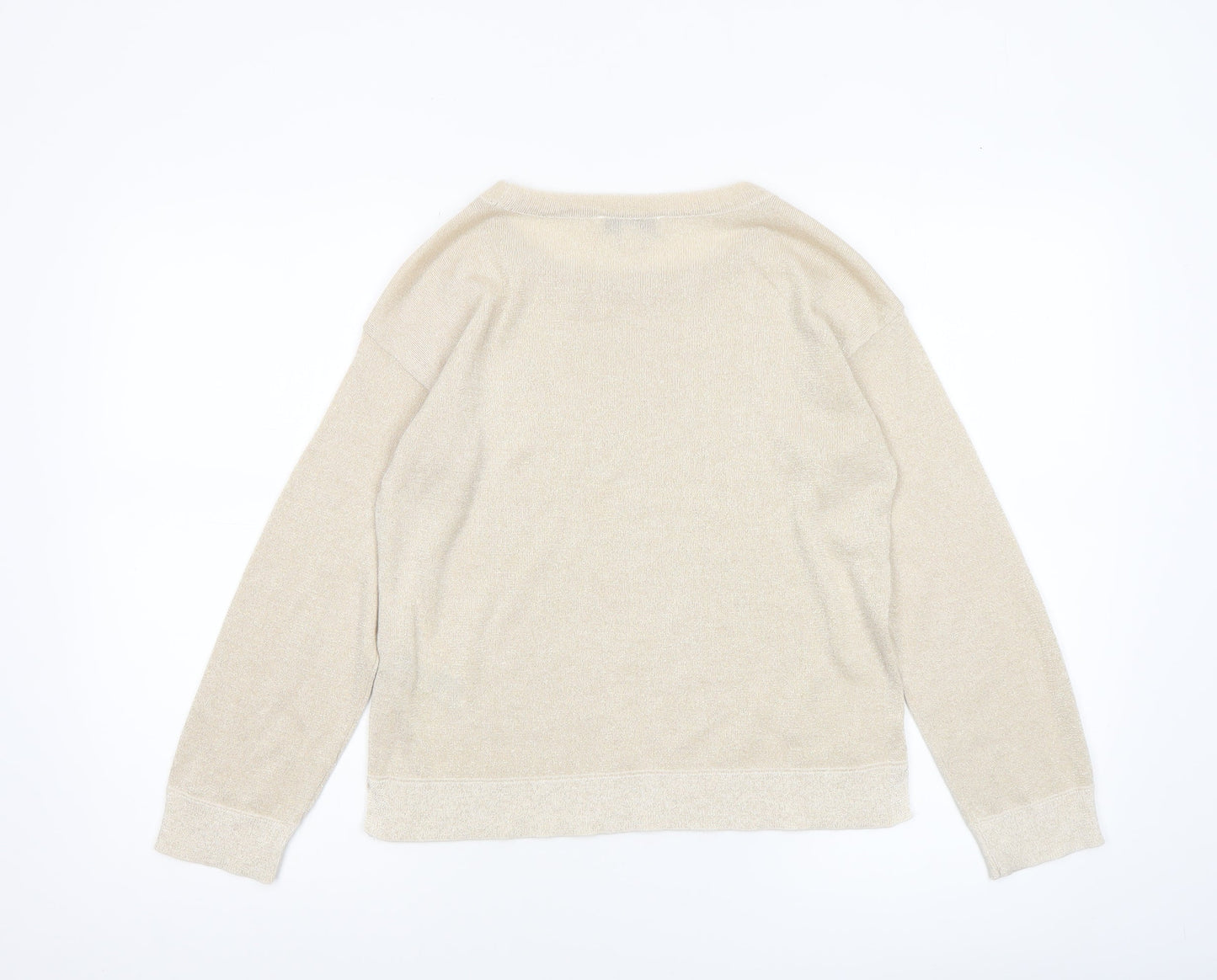 Marks and Spencer Women’s Beige XS Crew Neck Long Sleeve Knit Jumper