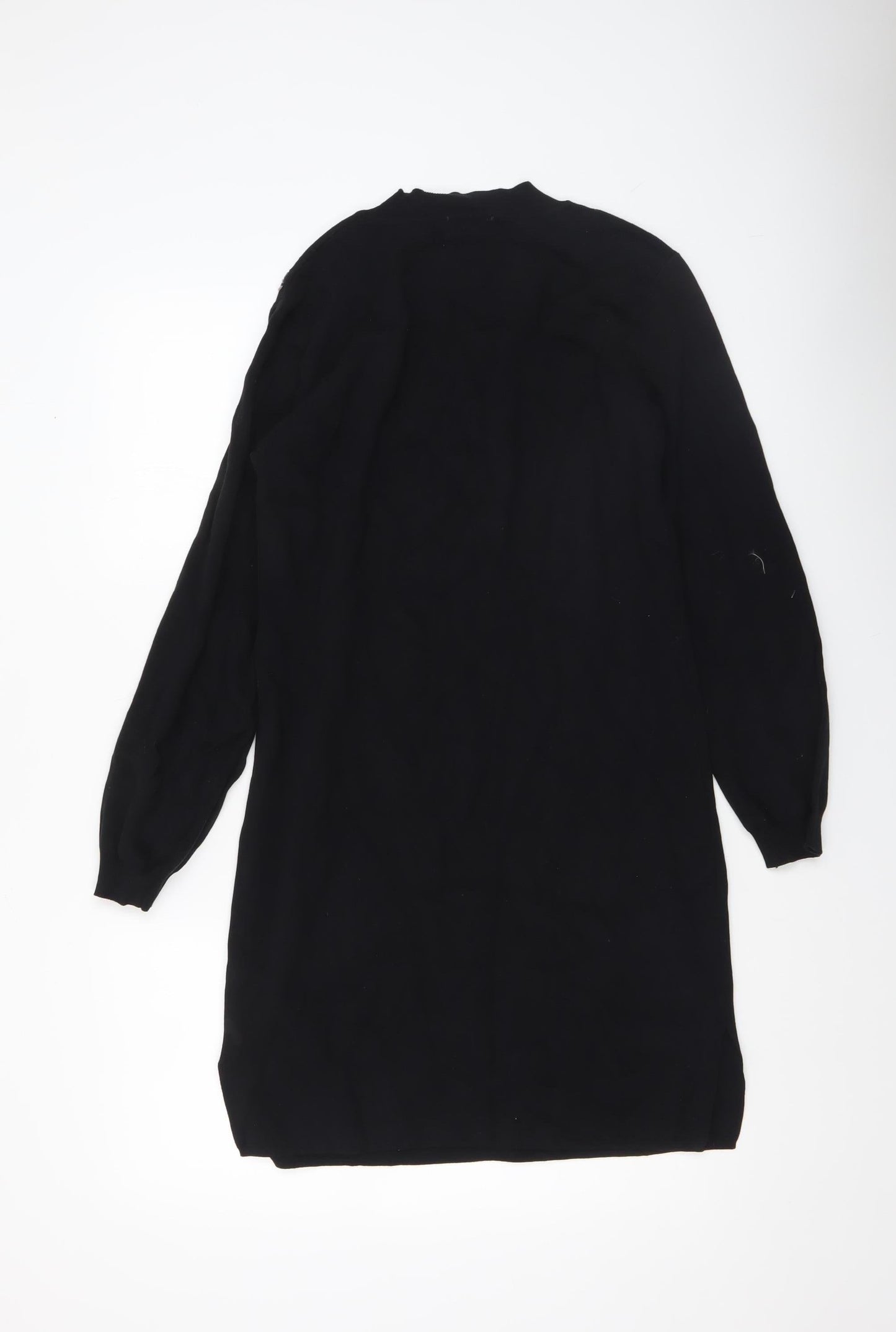Wild Flower Womens Black Beaded Crew Neck Long Sleeve Pullover Jumper Size L