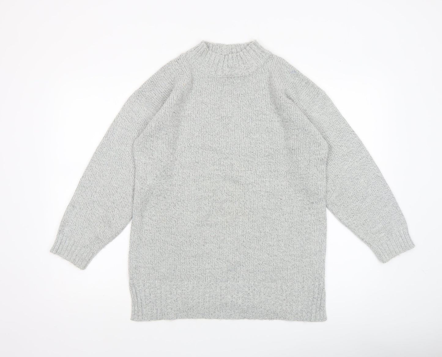 Mixed Spice Womens Grey Mock Neck Knit Pullover Jumper Size S