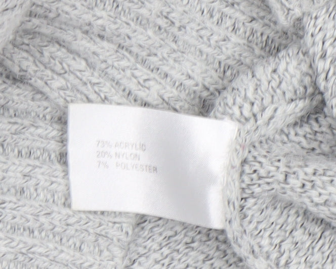 Mixed Spice Womens Grey Mock Neck Knit Pullover Jumper Size S