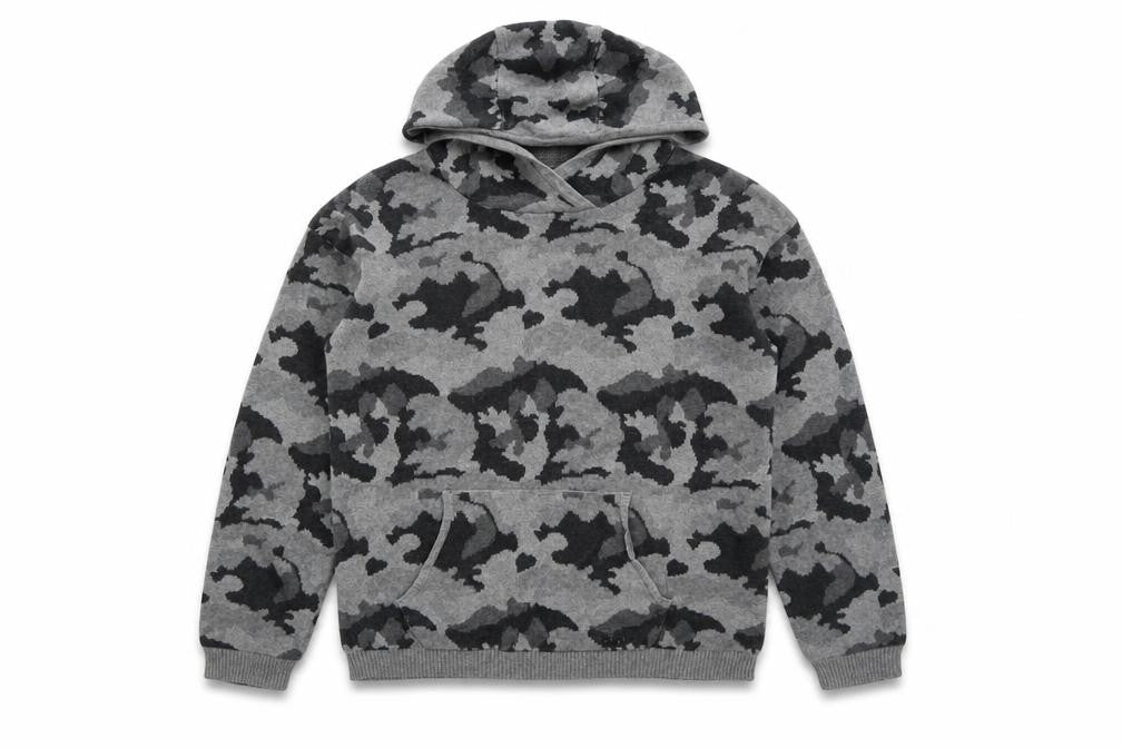 Firetrap Boys Grey Camouflage Hooded Cotton Pullover Jumper 13 Years