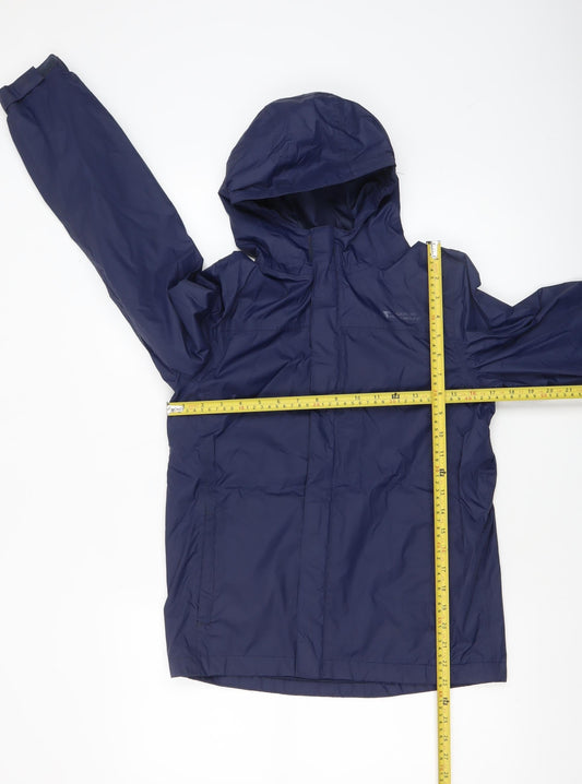 Mountain Warehouse Boys Blue Waterproof Hooded Rain Jacket 13 Years