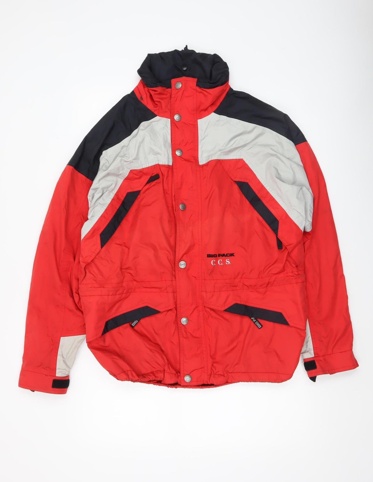 Big Pack Men's Red Parka Jacket S Water Resistant Outdoor Style