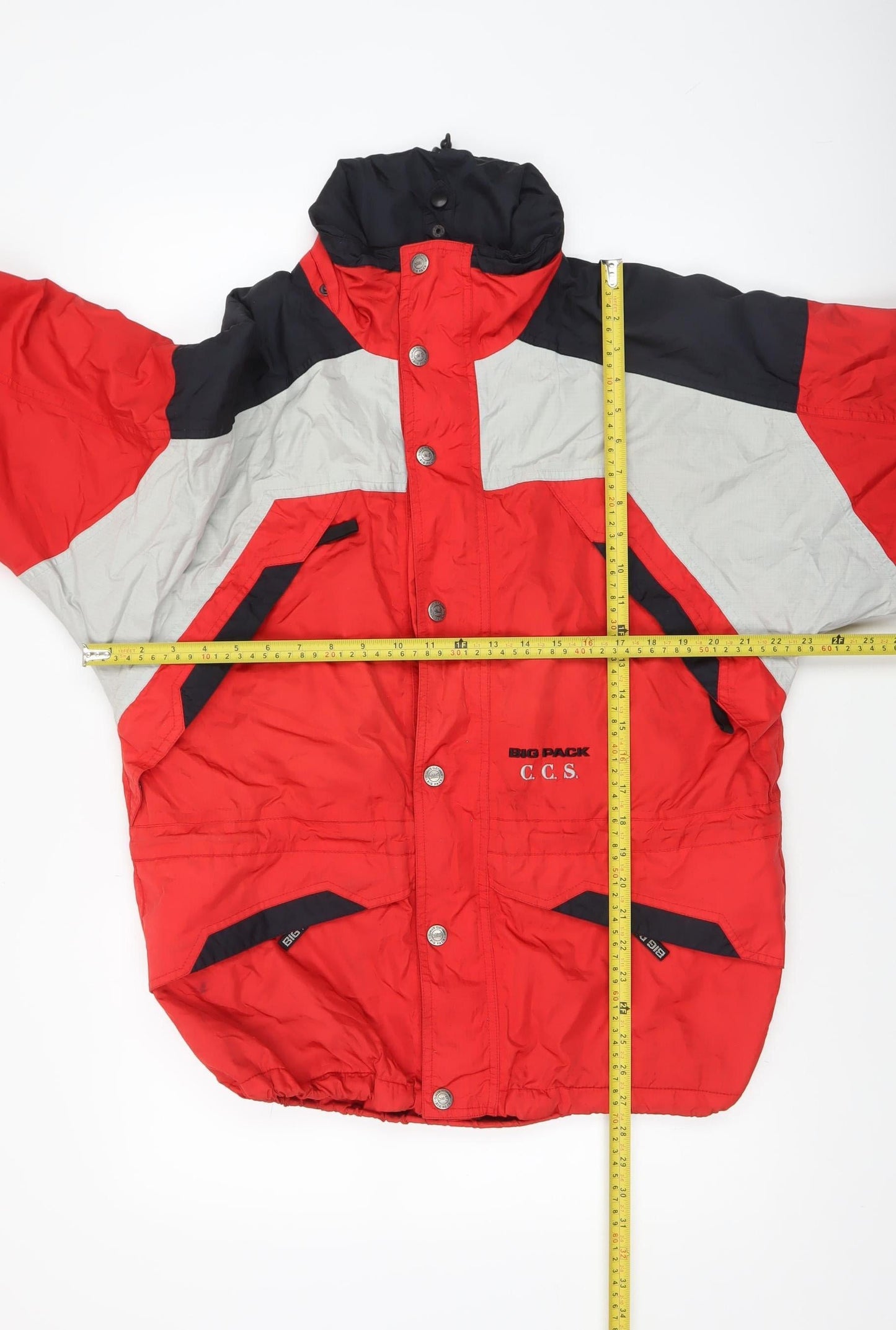 Big Pack Men's Red Parka Jacket S Water Resistant Outdoor Style