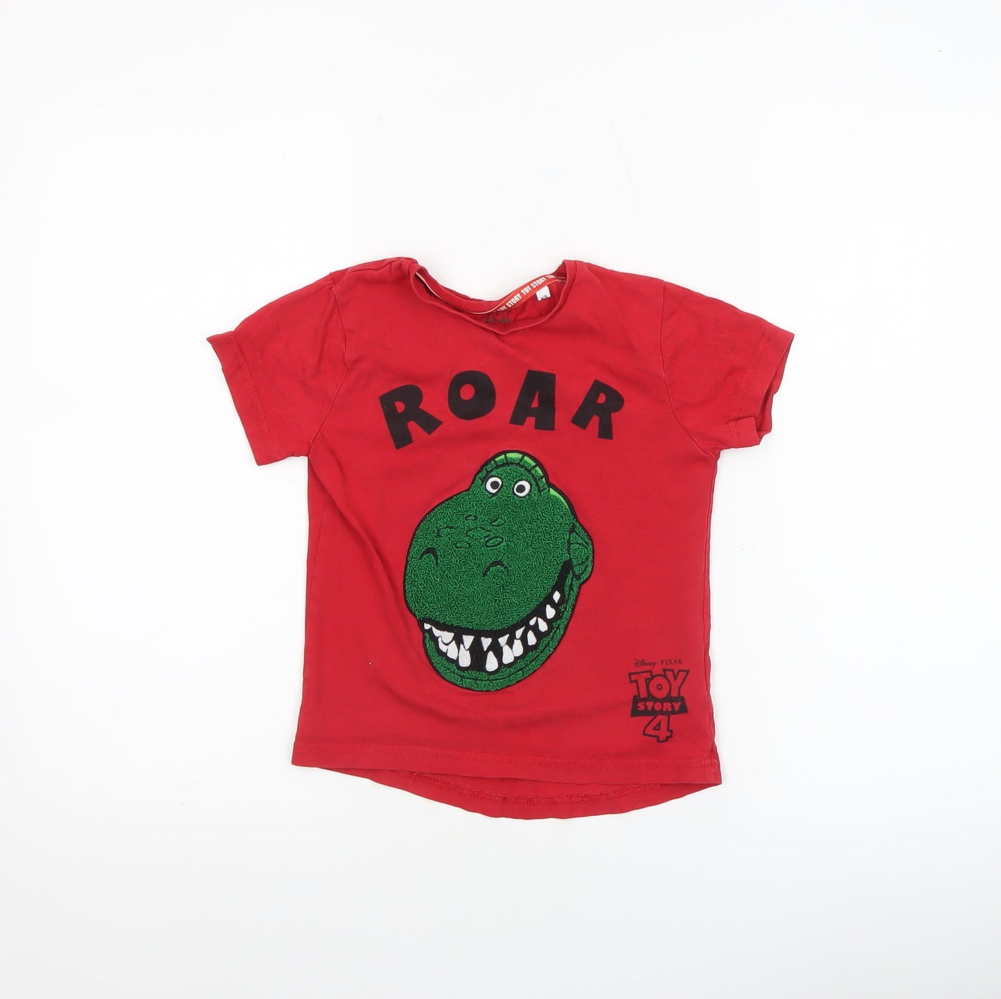 Disney Toy Story Rex Boys Red Graphic Short Sleeve T-Shirt 4-5 Years