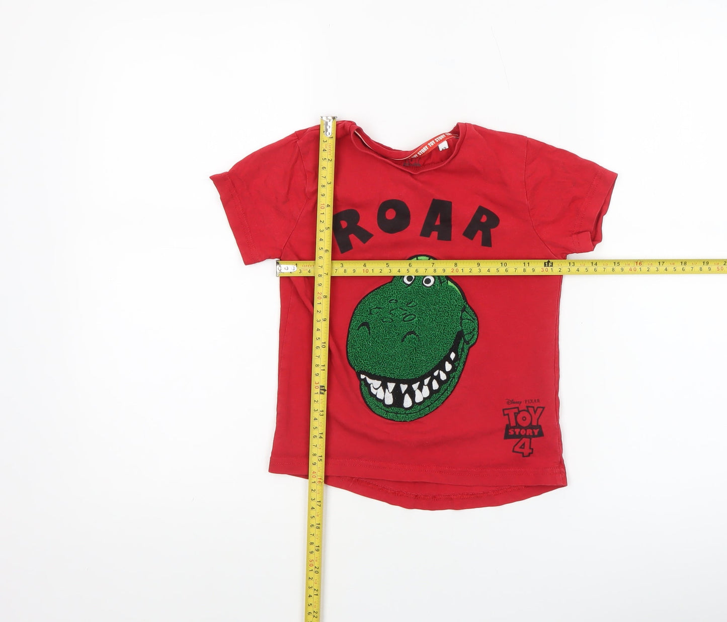 Disney Toy Story Rex Boys Red Graphic Short Sleeve T-Shirt 4-5 Years