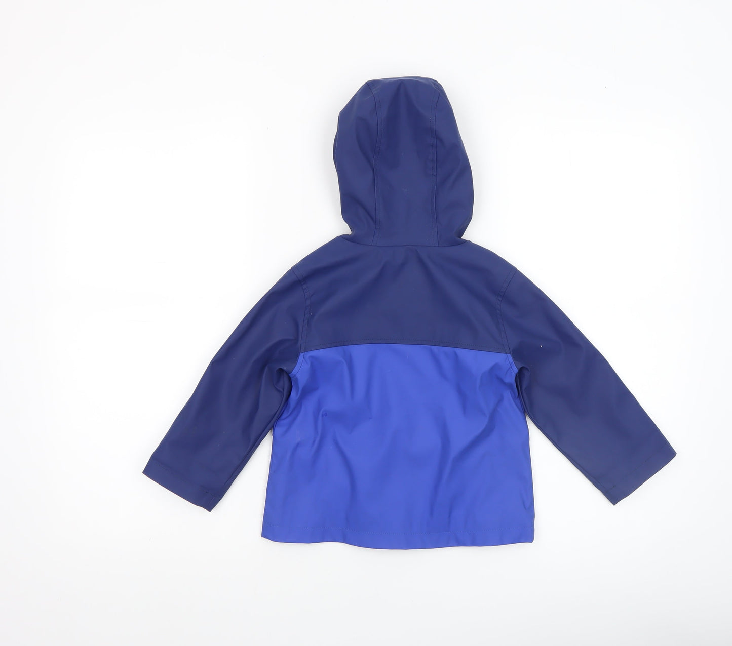 John Lewis Boys Blue Waterproof Hooded Rain Coat 2-3 Years