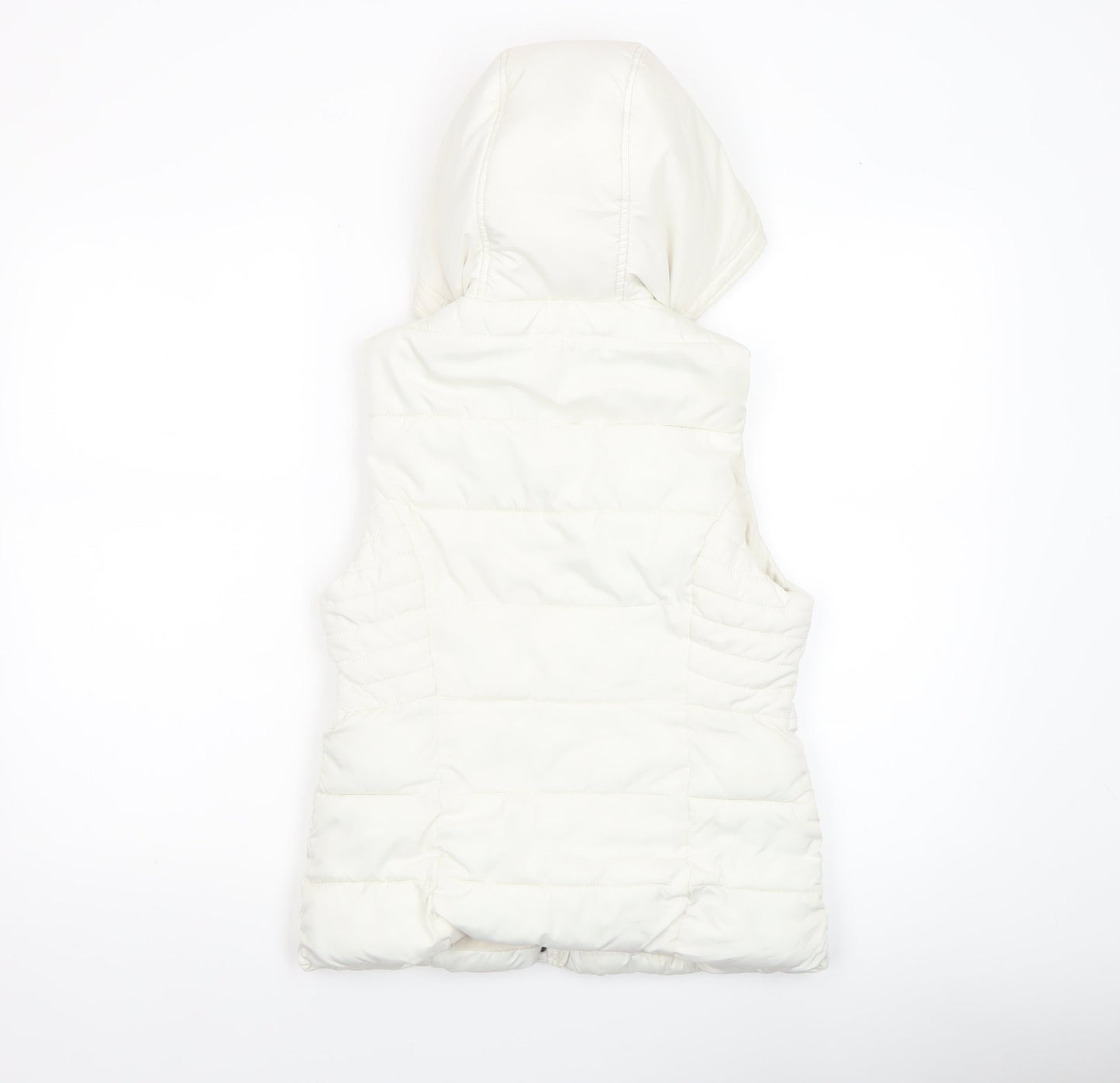 Abercrombie & Fitch Womens White XS Hooded Puffer Waistcoat