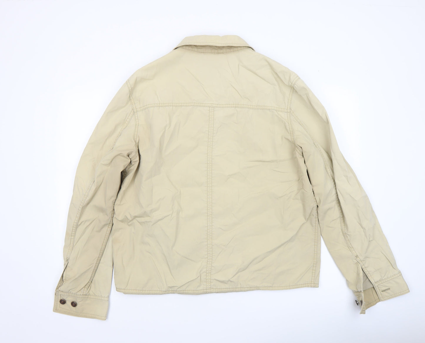 GAP Men’s Beige Cotton Full Zip Jacket Size L Regular Fit