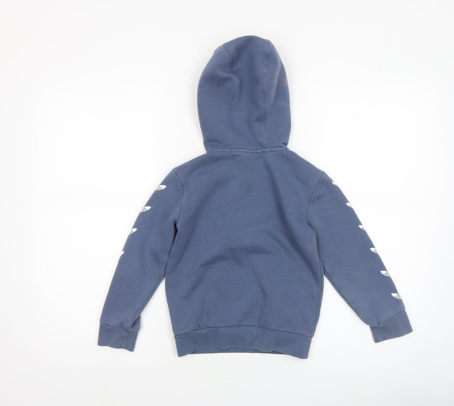 Adidas Boys Blue 5-6 Years 1/2 Zip Hoodie Cotton Blend Sweatshirt