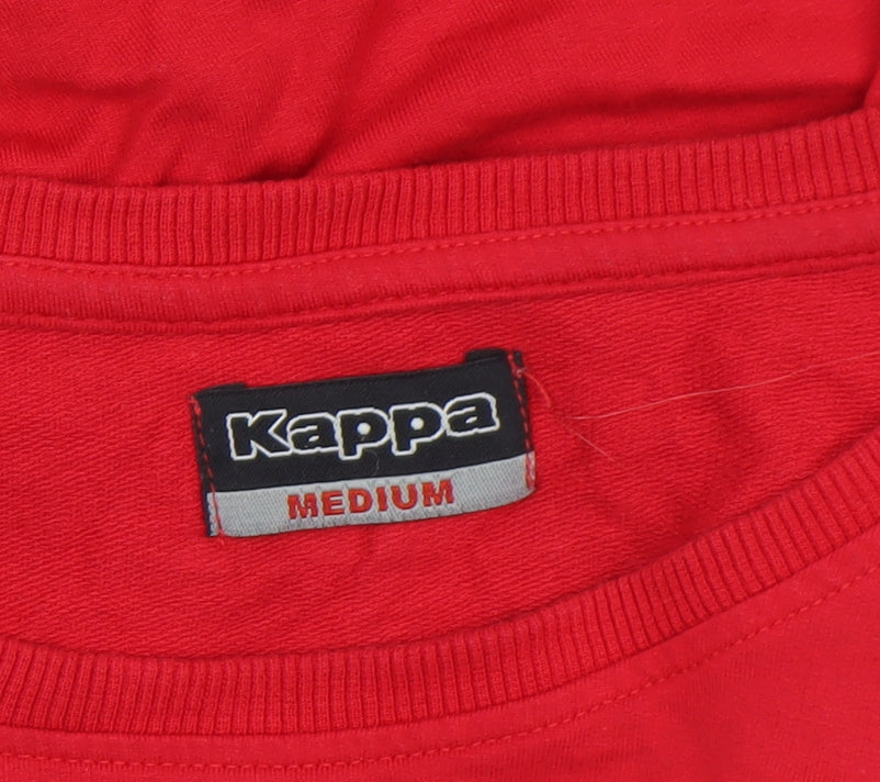 Kappa Women Red Jersey 3/4 Sleeve Crew Neck T-Shirt M