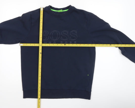 Hugo Boss Men's Blue Regular Fit Logo Sweatshirt Size S