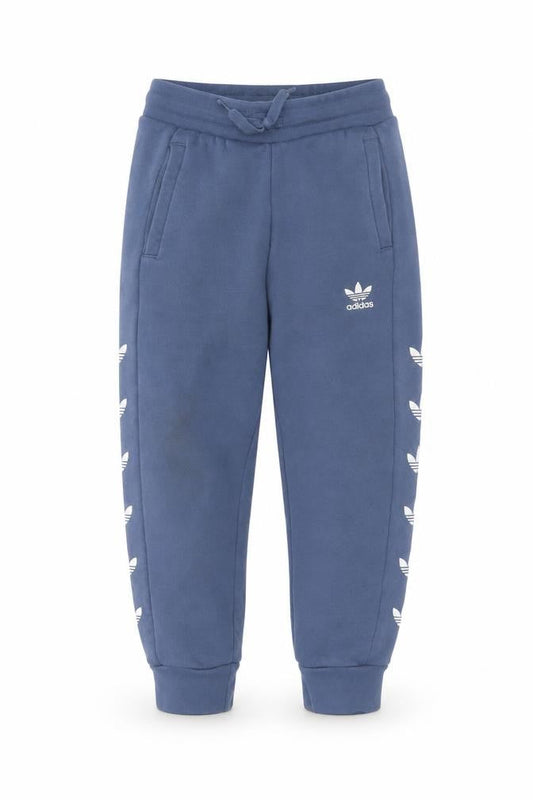 Adidas Boys Blue Jogger Sweatpants 5-6 Years Cotton Blend Elastic Waist