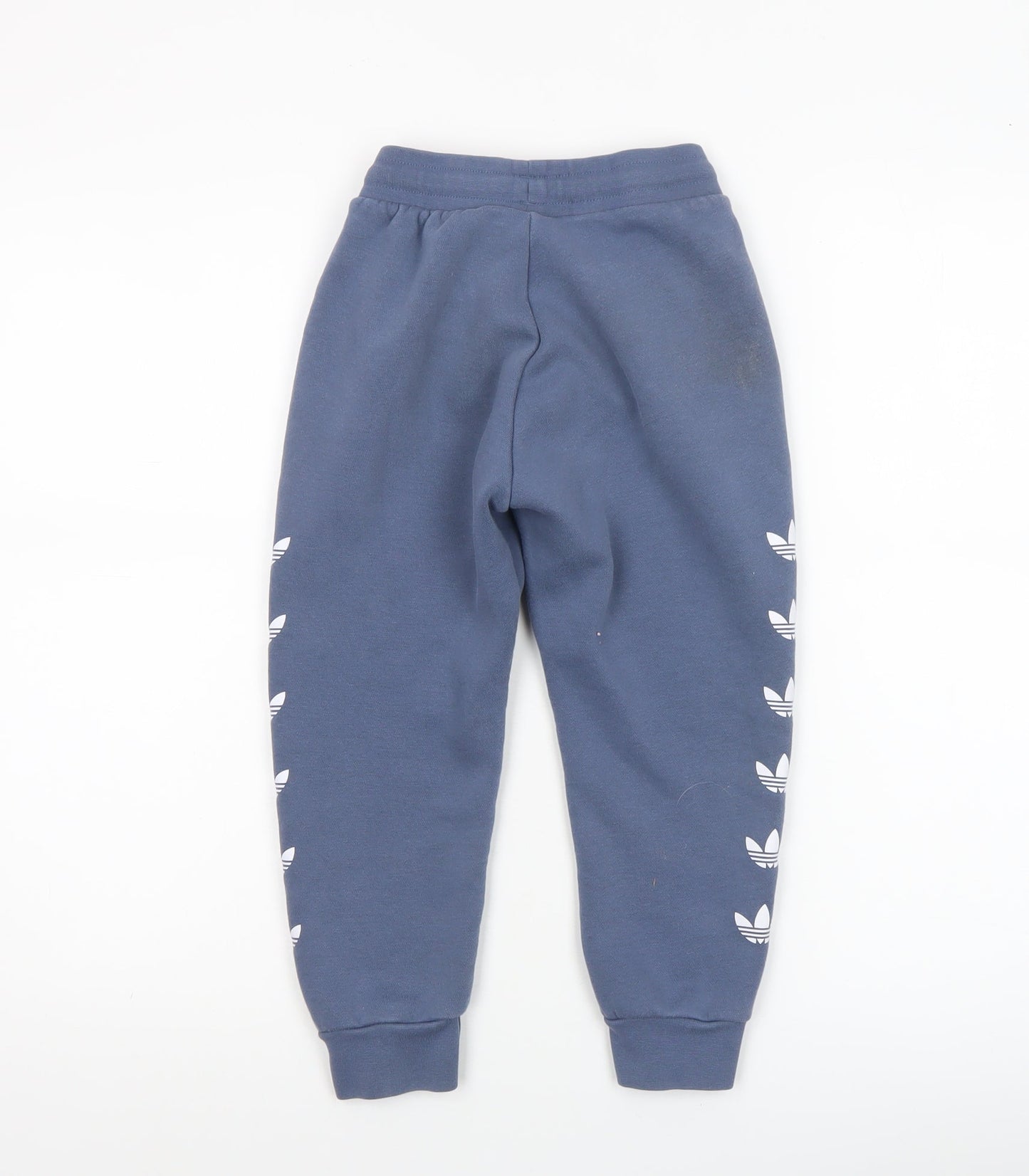 Adidas Boys Blue Jogger Sweatpants 5-6 Years Cotton Blend Elastic Waist
