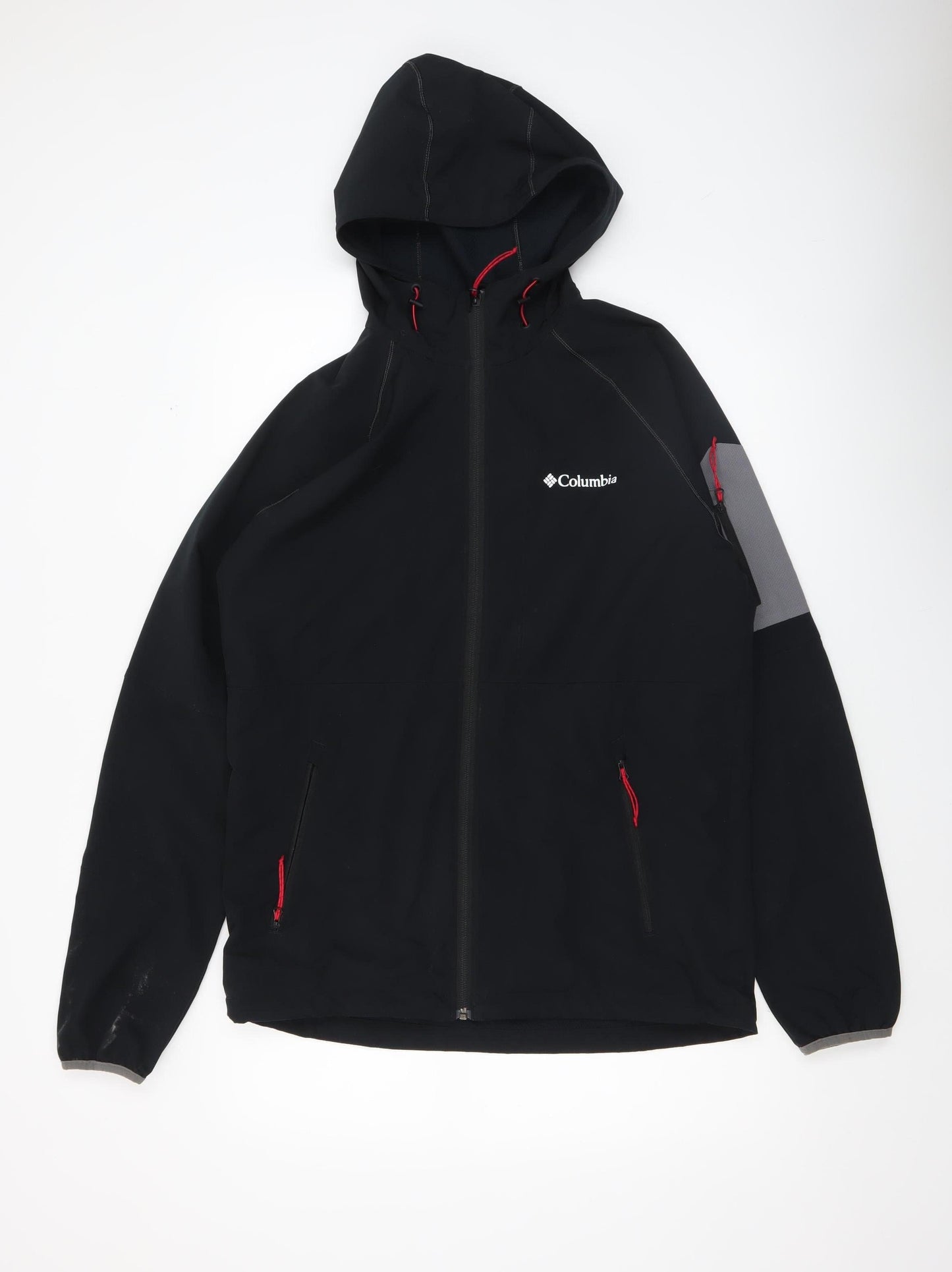 Columbia Men's Black Softshell Hooded Jacket M Regular Outdoor