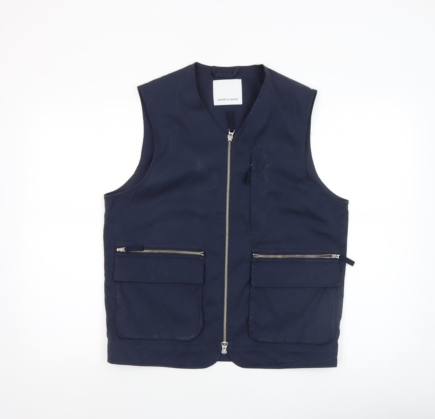 Samsøe Samsøe Women’s Blue Waistcoat Size S Lightweight Zip Vest