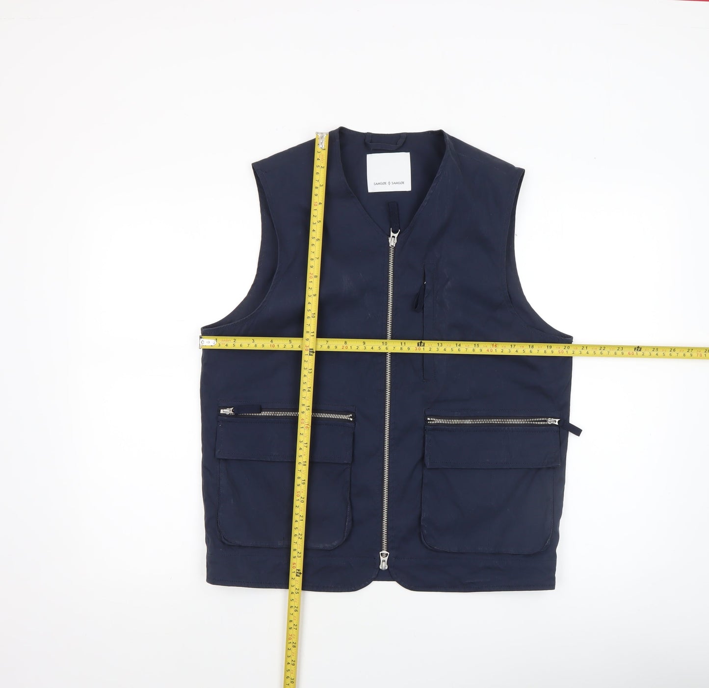 Samsøe Samsøe Women’s Blue Waistcoat Size S Lightweight Zip Vest
