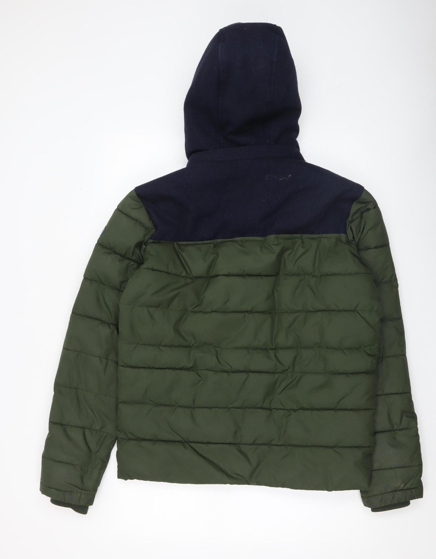 Statham Vintage Men’s Green Puffer Hooded Jacket Size S Winter Casual