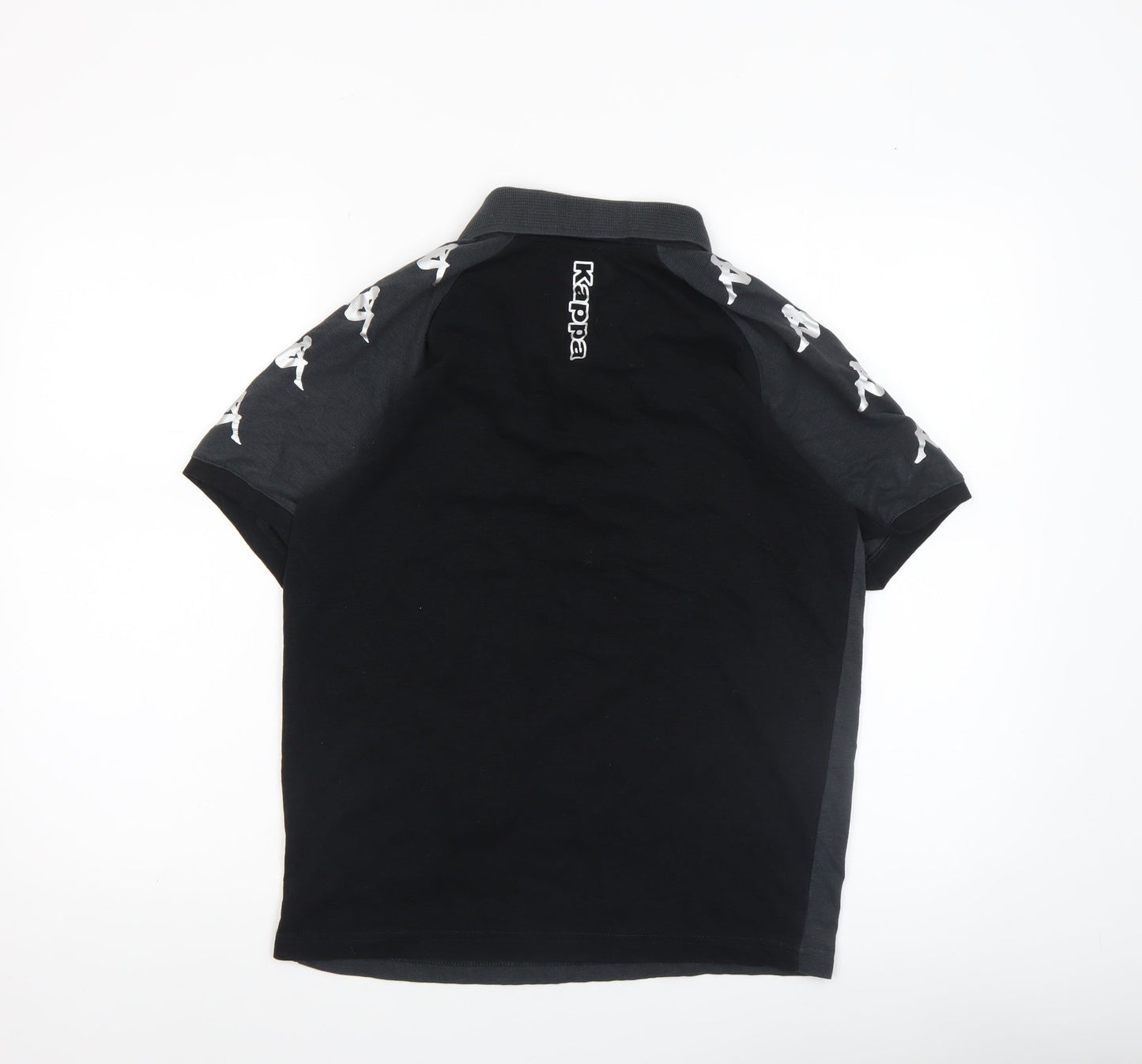 Kappa Men’s Black Rugby World Cup Polo Shirt Size M Short Sleeve