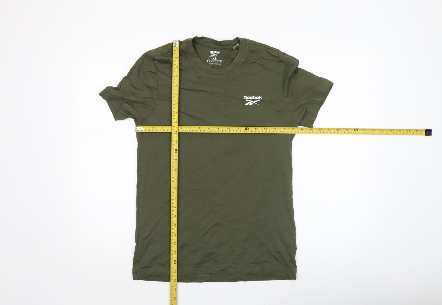 Reebok Men’s Green XS Crew Neck Cotton Short Sleeve T-Shirt