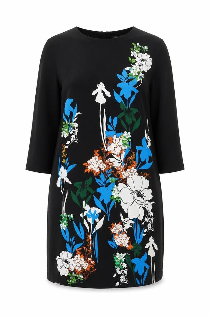 Phase Eight Women's Black Floral Shift Dress Size 10