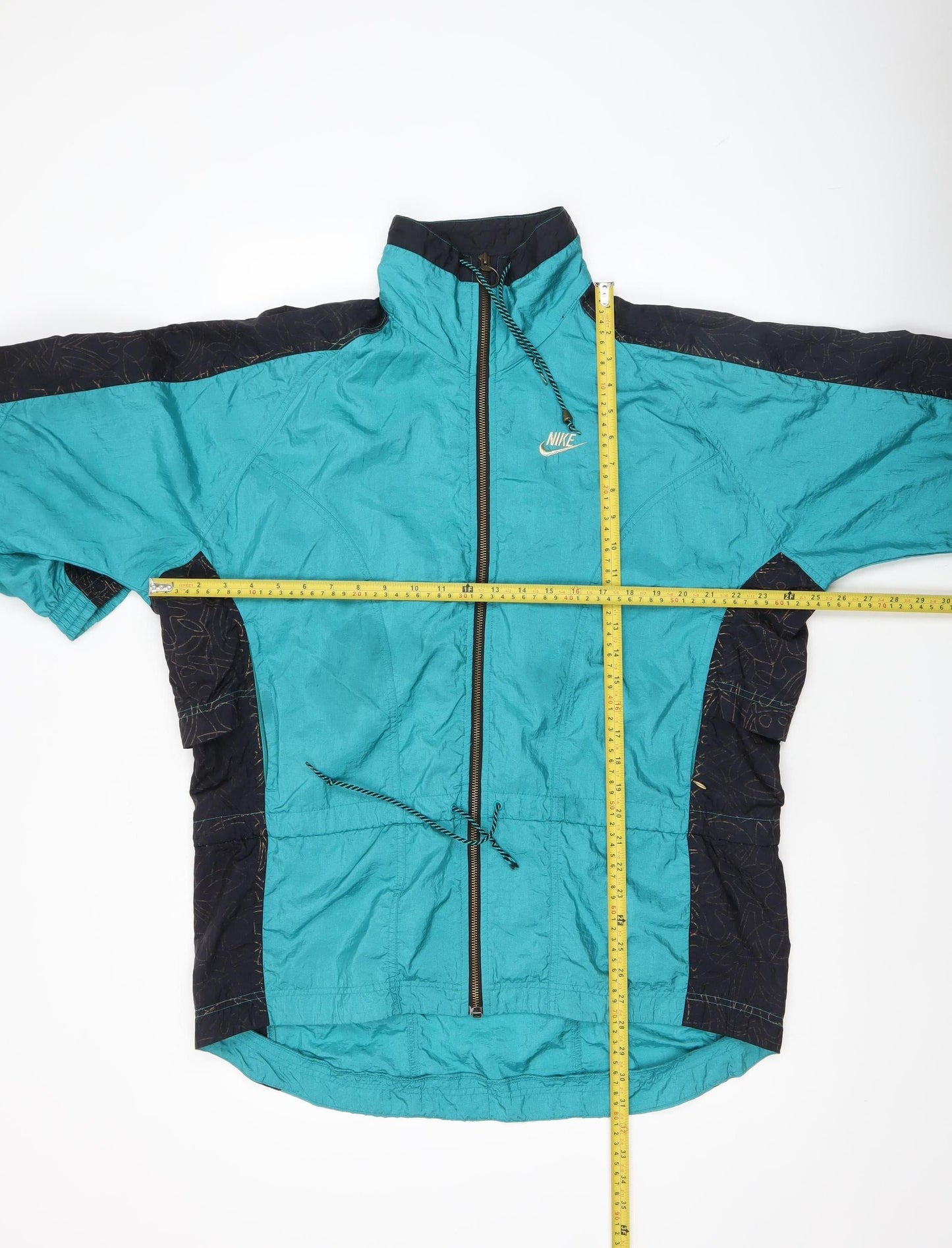 Nike Women’s Teal & Black Windbreaker Jacket Size S Nylon 90s Style