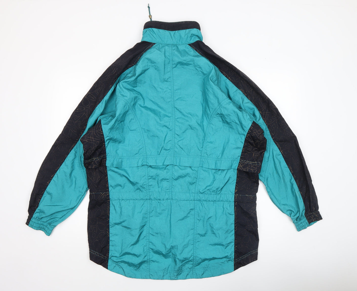 Nike Women’s Teal & Black Windbreaker Jacket Size S Nylon 90s Style