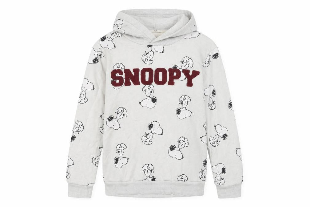 H&M Boys Grey Snoopy Pullover Hoodie 9-10 Years Jersey Cotton Blend