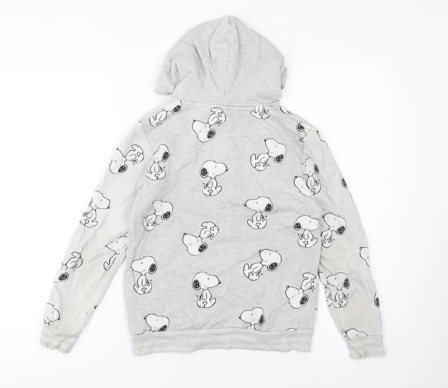 H&M Boys Grey Snoopy Pullover Hoodie 9-10 Years Jersey Cotton Blend