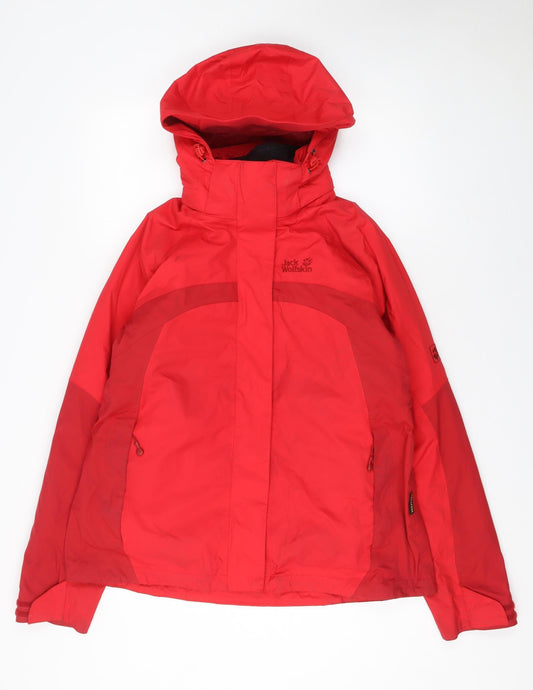 Jack Wolfskin Men Red L Waterproof Outdoor Hooded Jacket