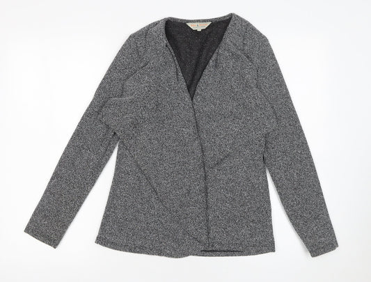 Billie & Blossom Women Grey Open Knit Cardigan Size 8 Regular