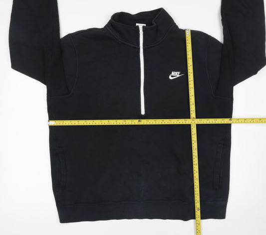 Nike Men's Black 1/4 Zip Fleece Sweatshirt L Regular Fit