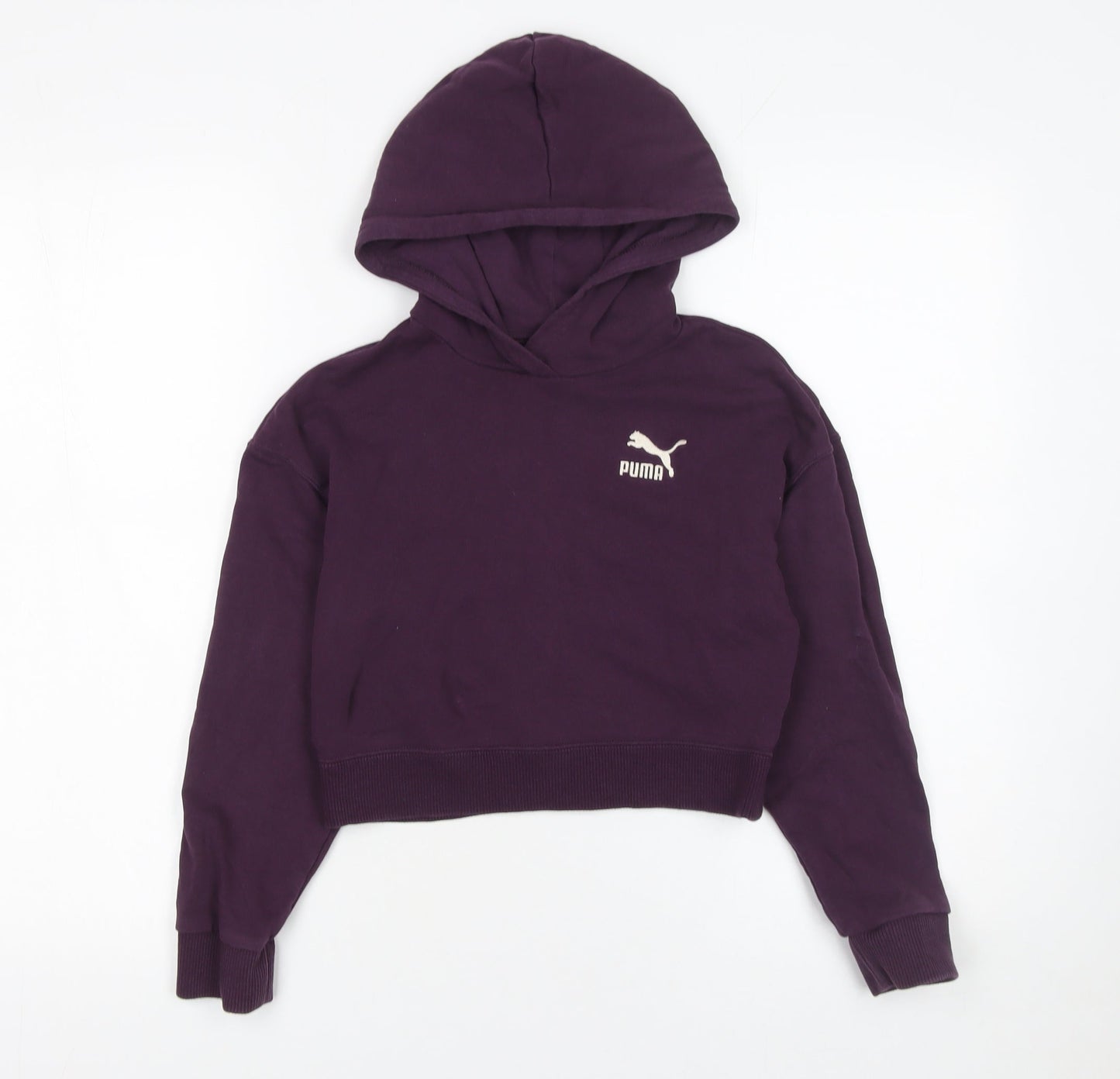 Puma Girls Purple Hoodie 11-12 Years Pullover Sports Style Sweatshirt