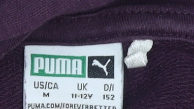 Puma Girls Purple Hoodie 11-12 Years Pullover Sports Style Sweatshirt