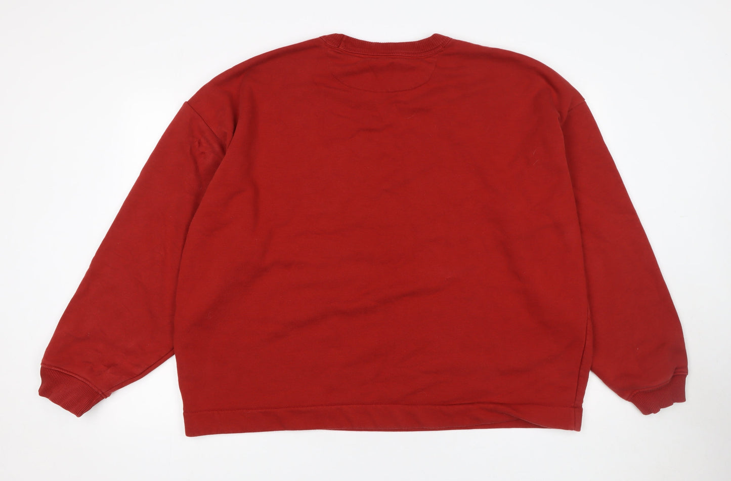 Next Men's Red Crew Neck Sweatshirt L Cotton Casual Pullover