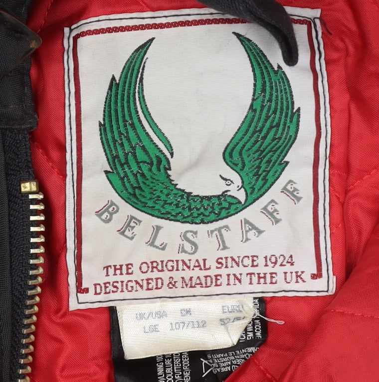 Belstaff Womens Black Nylon Belted Motorcycle Jacket Size 14